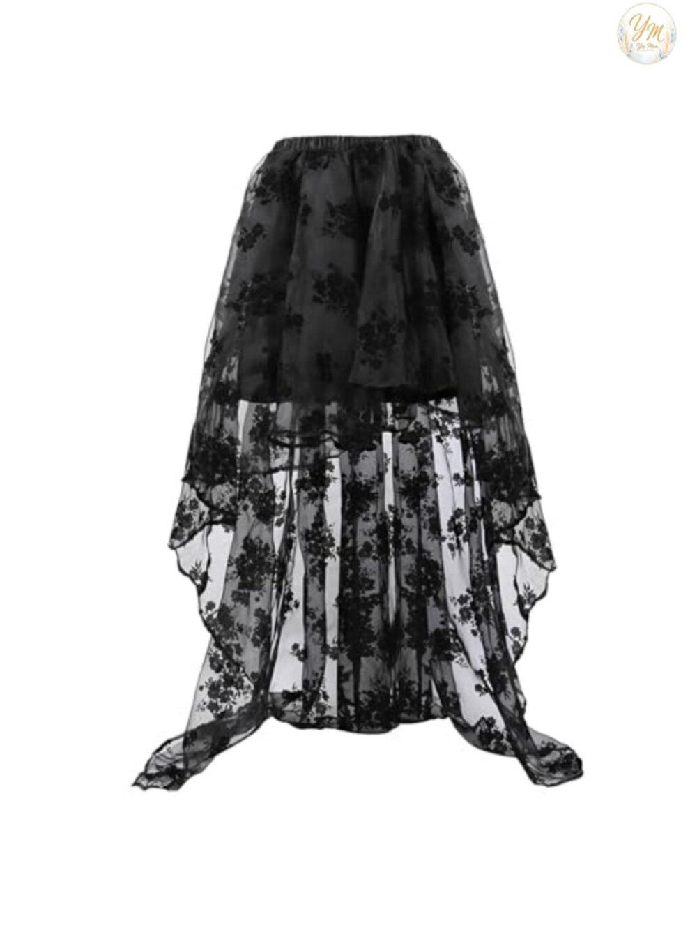Steampunk Victorian High Low Maxi Skirt Womens Renaissance Costume